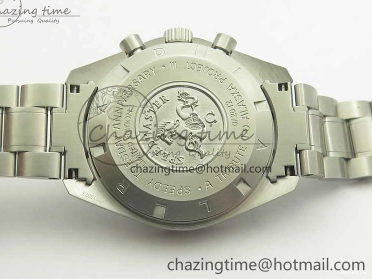 1225 ComfortFit Speedmaster SS “Speedy Tuesday” OMF Best Edition Black Dial on SS Bracelet Manual Winding Chrono Movement 7994